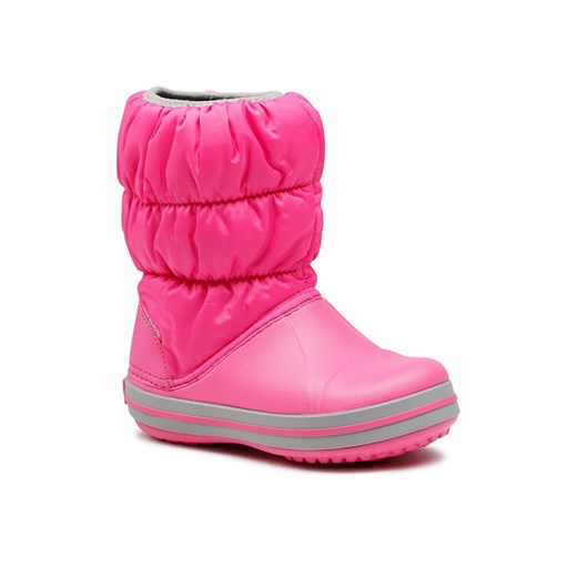 Crocs Śniegowce Winter Puff 14613-6TR Różowy ze sklepu MODIVO w kategorii Buty zimowe dziecięce - zdjęcie 182751822