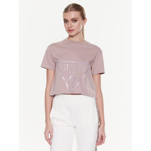 Guess T-Shirt Adele V2YI06 K8HM0 Różowy Boxy Fit ze sklepu MODIVO w kategorii Bluzki damskie - zdjęcie 182751884
