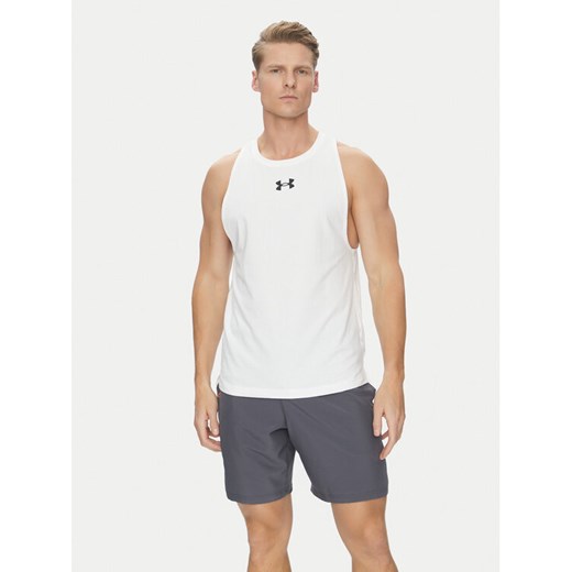 Under Armour Tank top Zone 1361901 Biały Loose Fit ze sklepu MODIVO w kategorii T-shirty męskie - zdjęcie 182751920