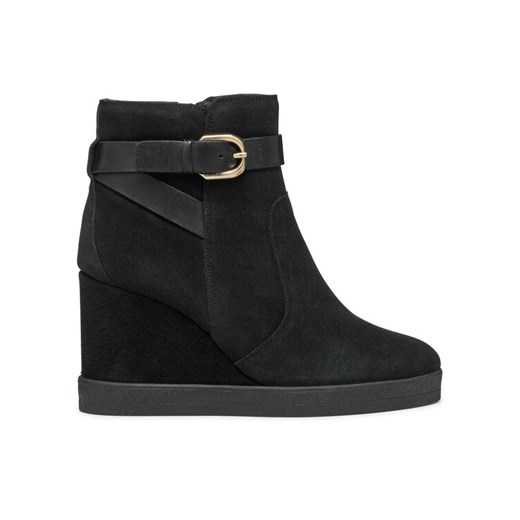 Geox Botki D Elidea Wedge D46VQA 02243 C9999 Czarny ze sklepu MODIVO w kategorii Botki - zdjęcie 182751970