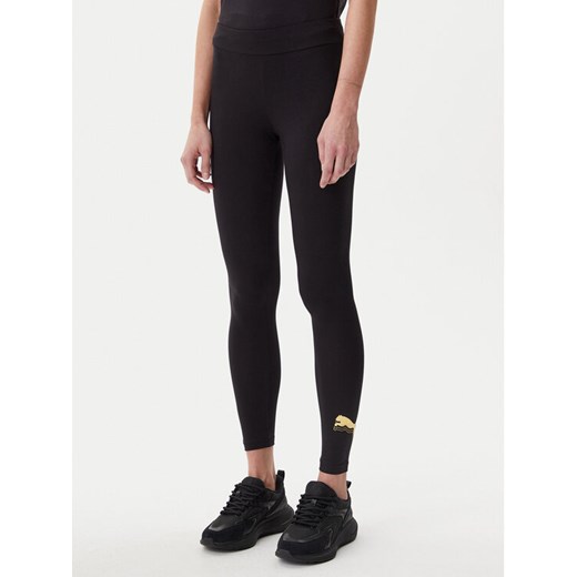 Puma Legginsy Essentials Metallic 685000 Czarny Slim Fit ze sklepu MODIVO w kategorii Spodnie damskie - zdjęcie 182752020