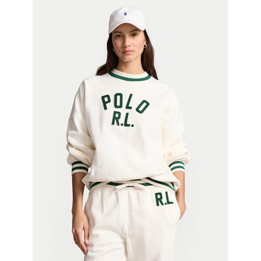 Polo Ralph Lauren Bluza 211941211001 Écru Relaxed Fit ze sklepu MODIVO w kategorii Bluzy damskie - zdjęcie 182752041