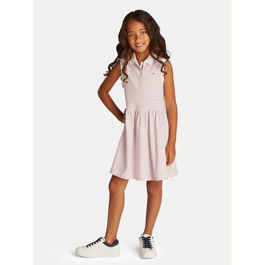 Tommy Hilfiger Sukienka codzienna KG0KG08486 D Różowy Regular Fit ze sklepu MODIVO w kategorii Sukienki dziewczęce - zdjęcie 182752161