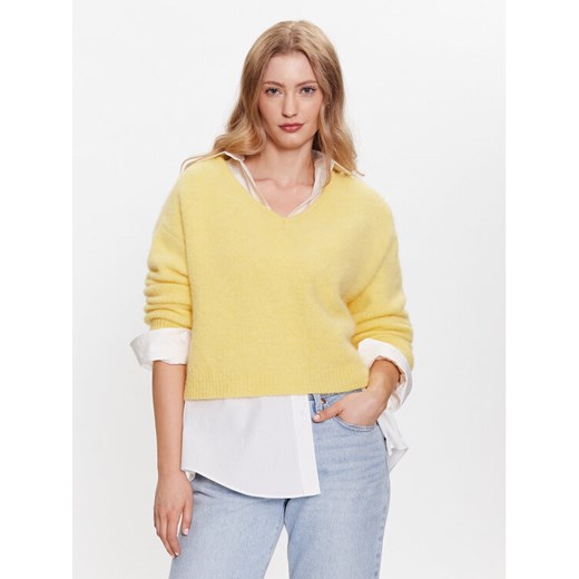 American Vintage Sweter East EAST18HH23 Żółty Relaxed Fit ze sklepu MODIVO w kategorii Swetry damskie - zdjęcie 182752260