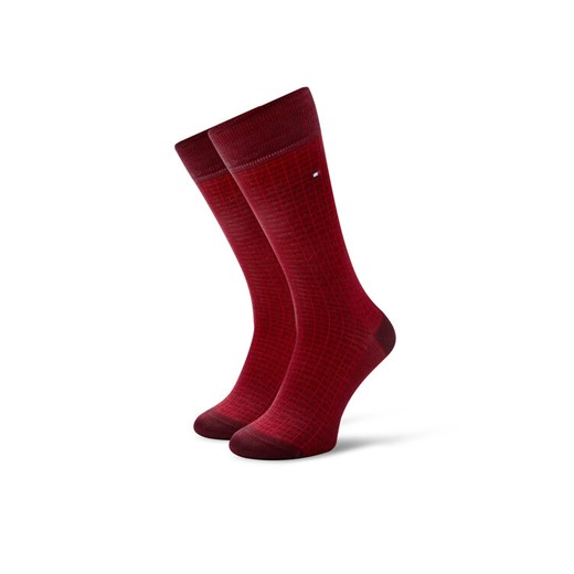Tommy Hilfiger Skarpety Wysokie Męskie 701230606 Czerwony ze sklepu MODIVO w kategorii Skarpetki męskie - zdjęcie 182752271