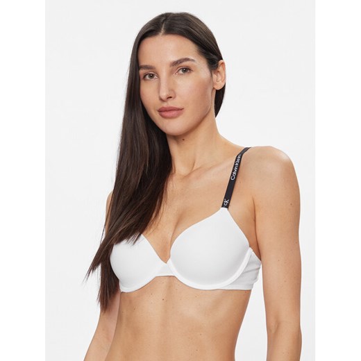 Calvin Klein Underwear Biustonosz z fiszbiną Lightly Lined Demi 000QF7219E Biały ze sklepu MODIVO w kategorii Biustonosze - zdjęcie 182752393