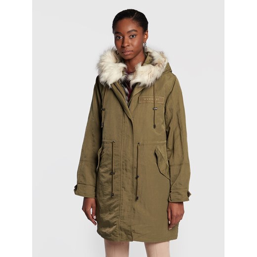 Guess Parka Lena W2BL32 WEWG0 Zielony Regular Fit ze sklepu MODIVO w kategorii Parki damskie - zdjęcie 182752461