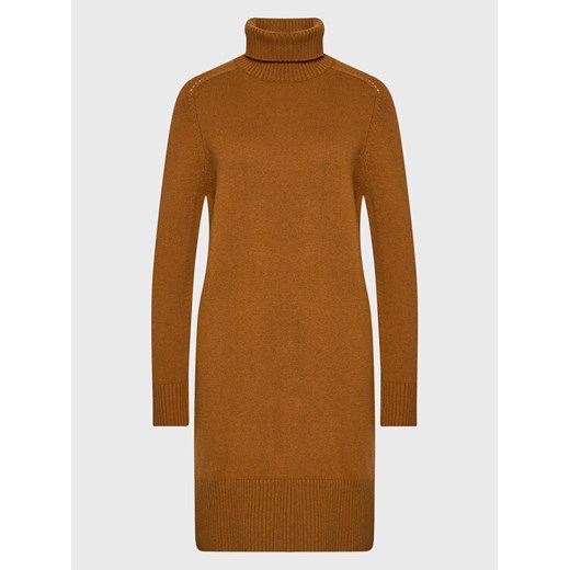 Ecoalf Sukienka dzianinowa Thea GADRTHEAD6320WW22 Brązowy Regular Fit ze sklepu MODIVO w kategorii Sukienki - zdjęcie 182752591