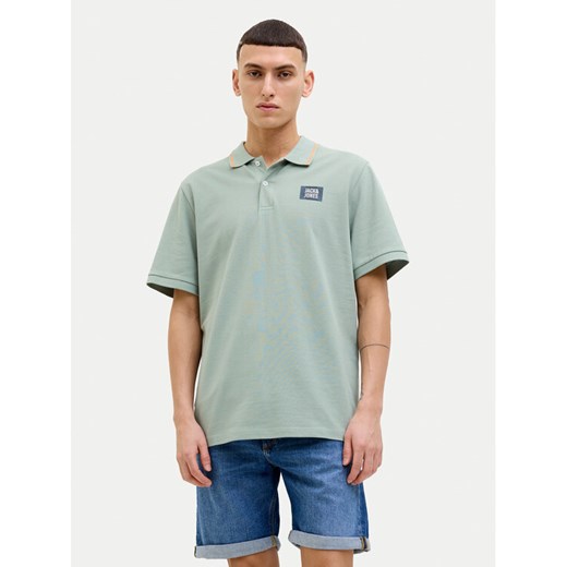 Jack&Jones Polo Hudson 12269238 Zielony Regular Fit ze sklepu MODIVO w kategorii T-shirty męskie - zdjęcie 182752603