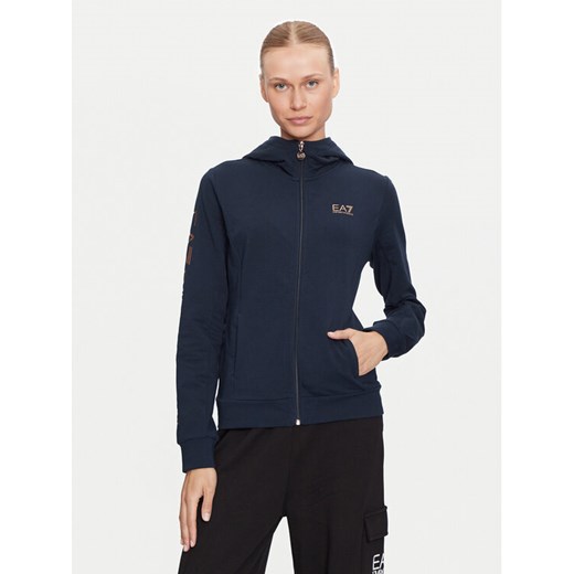 EA7 Emporio Armani Bluza 6DTM10 TJZEZ Granatowy Regular Fit ze sklepu MODIVO w kategorii Bluzy damskie - zdjęcie 182752622