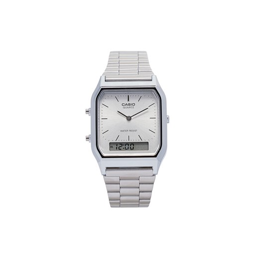 Casio Zegarek Vintage Maxi AQ-230A-7AMQYES Srebrny ze sklepu MODIVO w kategorii Zegarki - zdjęcie 182752764