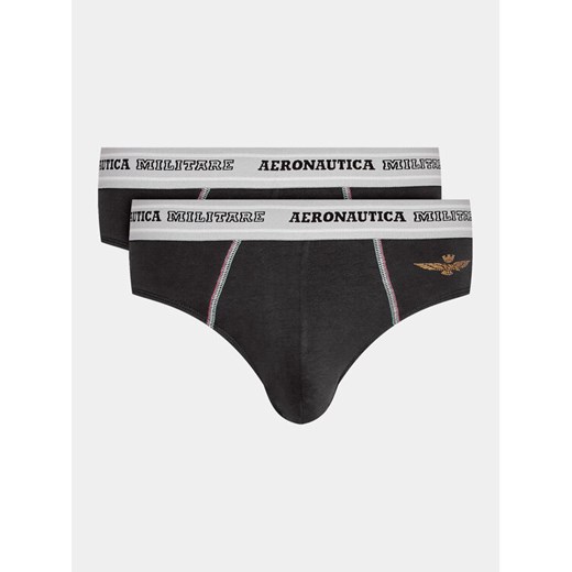 Aeronautica Militare Komplet 2 par slipów AM1USL002 Czarny ze sklepu MODIVO w kategorii Majtki męskie - zdjęcie 182752772