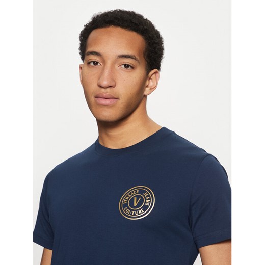 Versace Jeans Couture T-Shirt 78GAHT00 Niebieski Regular Fit ze sklepu MODIVO w kategorii T-shirty męskie - zdjęcie 182752840