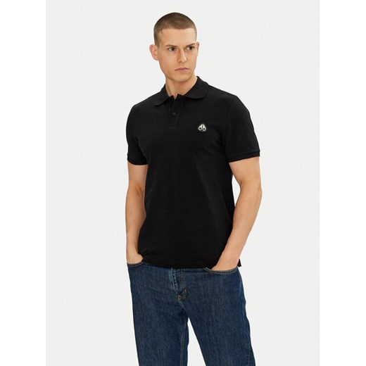 Moose Knuckles Polo Everett M34MT712 Czarny Slim Fit ze sklepu MODIVO w kategorii T-shirty męskie - zdjęcie 182752862