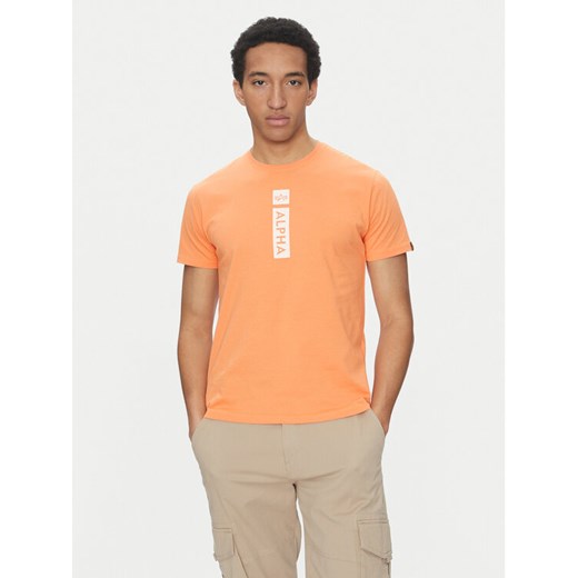 Alpha Industries T-Shirt 146509 Pomarańczowy Regular Fit ze sklepu MODIVO w kategorii T-shirty męskie - zdjęcie 182752923