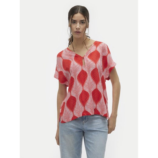 Vero Moda Bluzka Tula 10308984 Czerwony Regular Fit ze sklepu MODIVO w kategorii Bluzki damskie - zdjęcie 182752971
