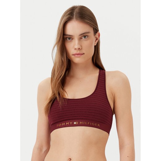 Tommy Hilfiger Top UW0UW05587 Bordowy Slim Fit ze sklepu MODIVO w kategorii Bluzki damskie - zdjęcie 182753012
