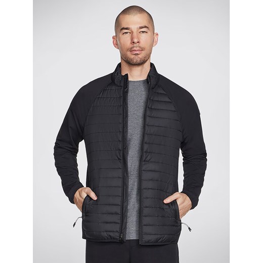 Skechers Kurtka przejściowa Goshield Hybrid Jacket JA23 Czarny Regular Fit ze sklepu MODIVO w kategorii Kurtki męskie - zdjęcie 182753072
