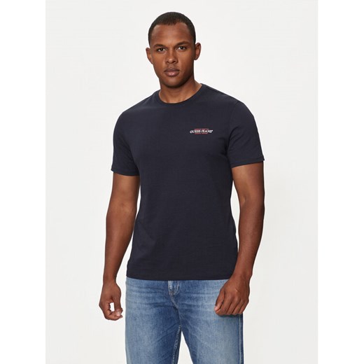 Guess Jeans T-Shirt M4YI55 K8HM0 Granatowy Slim Fit ze sklepu MODIVO w kategorii T-shirty męskie - zdjęcie 182753080