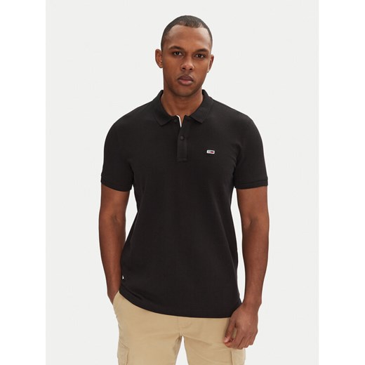 Tommy Jeans Polo DM0DM20676 Czarny Slim Fit ze sklepu MODIVO w kategorii T-shirty męskie - zdjęcie 182753144