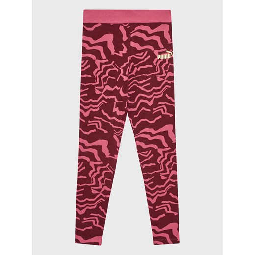 Puma Legginsy Alpha 671067 Bordowy Tight Fit ze sklepu MODIVO w kategorii Spodnie dziewczęce - zdjęcie 182753160