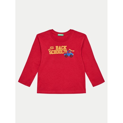 United Colors Of Benetton Bluzka 3I1XG10FL Czerwony Regular Fit ze sklepu MODIVO w kategorii Bluzki dziewczęce - zdjęcie 182753173