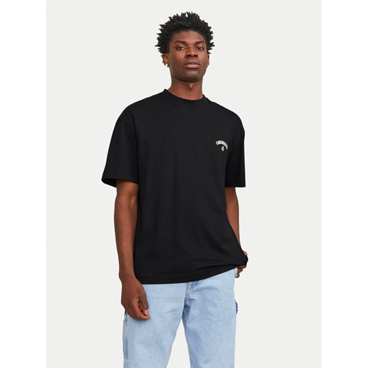 Jack&Jones T-Shirt Santorini 12251776 Czarny Wide Fit ze sklepu MODIVO w kategorii T-shirty męskie - zdjęcie 182753191