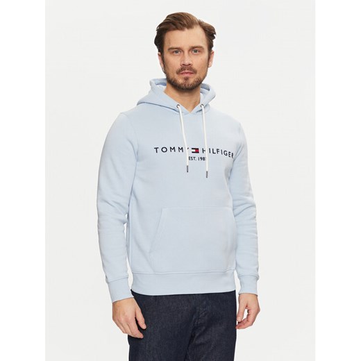 Tommy Hilfiger Bluza Logo MW0MW11599 Błękitny Regular Fit ze sklepu MODIVO w kategorii Bluzy męskie - zdjęcie 182753213