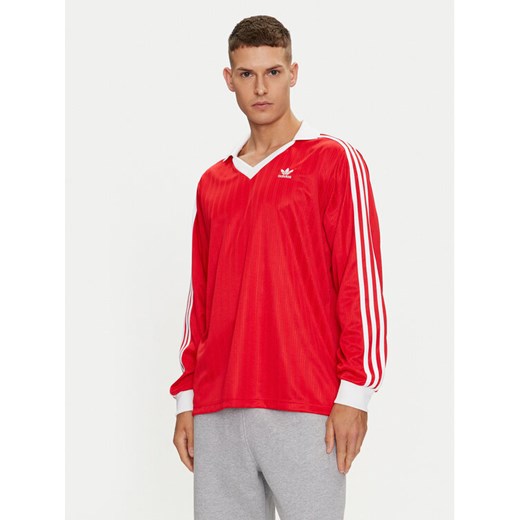 adidas Longsleeve adicolor Piqué Football IX5226 Czerwony Regular Fit ze sklepu MODIVO w kategorii T-shirty męskie - zdjęcie 182753250