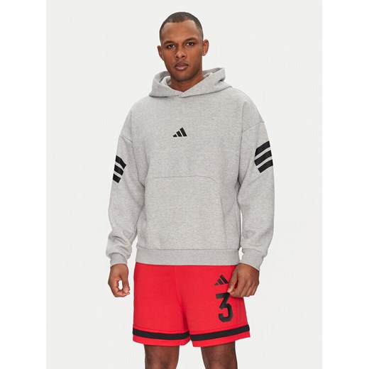 adidas Bluza Future Icons 3-Stripes JD4847 Szary Regular Fit ze sklepu MODIVO w kategorii Bluzy męskie - zdjęcie 182753291