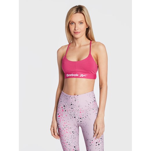 Reebok Biustonosz top Workout Ready Basic HI6889 Różowy ze sklepu MODIVO w kategorii Biustonosze - zdjęcie 182753392