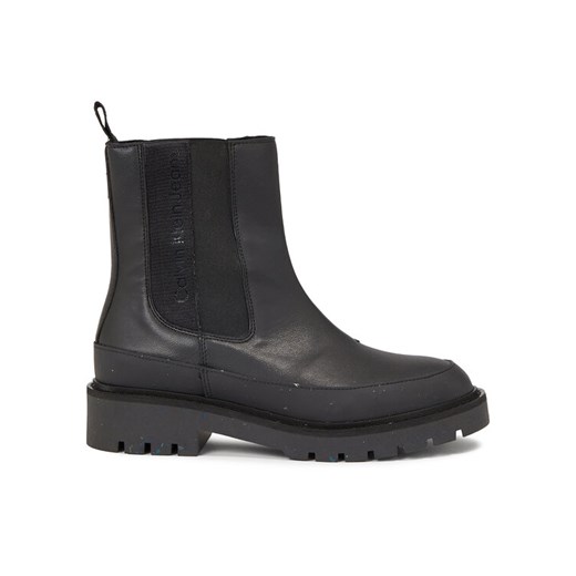 Calvin Klein Jeans Sztyblety Combat Mid Chelsea Wn YW0YW01254 Czarny ze sklepu MODIVO w kategorii Botki - zdjęcie 182753530