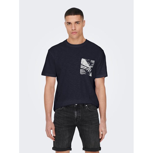 Only & Sons T-Shirt 22025286 Granatowy Regular Fit ze sklepu MODIVO w kategorii T-shirty męskie - zdjęcie 182753590