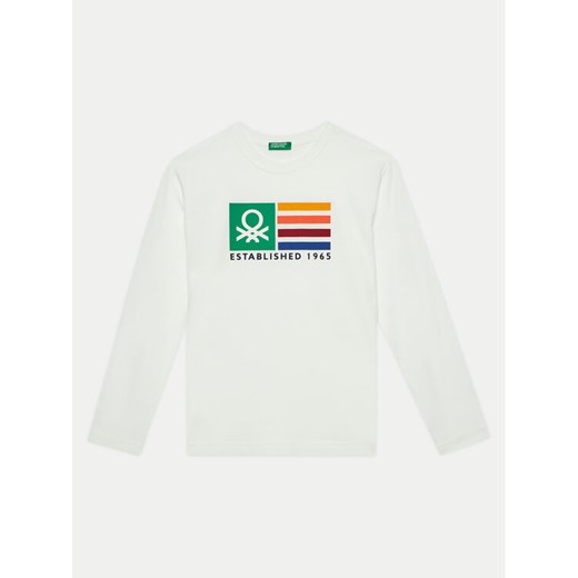 United Colors Of Benetton Bluzka 3I1XC10JN Biały Regular Fit ze sklepu MODIVO w kategorii T-shirty chłopięce - zdjęcie 182753813