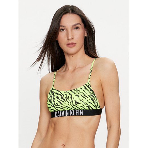 Calvin Klein Swimwear Góra od bikini KW0KW02333 Zielony ze sklepu MODIVO w kategorii Stroje kąpielowe - zdjęcie 182753934