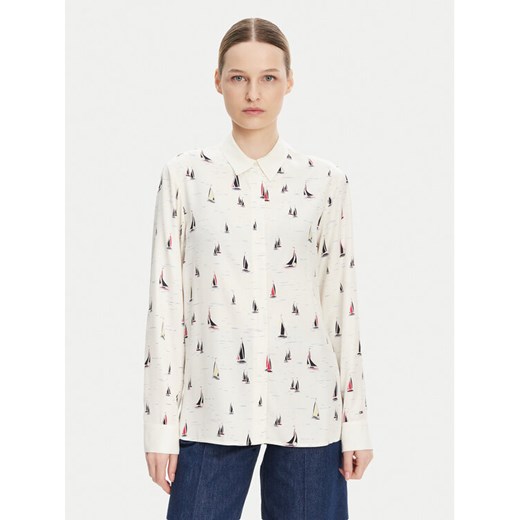 Tommy Hilfiger Koszula WW0WW44036 Écru Relaxed Fit ze sklepu MODIVO w kategorii Koszule damskie - zdjęcie 182753940