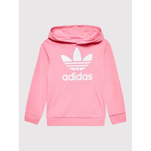 adidas Bluza Trefoil HK0271 Różowy Regular Fit ze sklepu MODIVO w kategorii Bluzy dziewczęce - zdjęcie 182753942