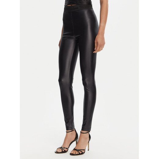 Versace Jeans Couture Legginsy 78HAC101 Czarny Slim Fit ze sklepu MODIVO w kategorii Spodnie damskie - zdjęcie 182754013