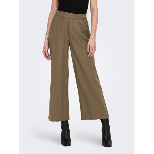 ONLY Spodnie materiałowe Tokyo 15259590 Brązowy Straight Fit ze sklepu MODIVO w kategorii Spodnie damskie - zdjęcie 182754113