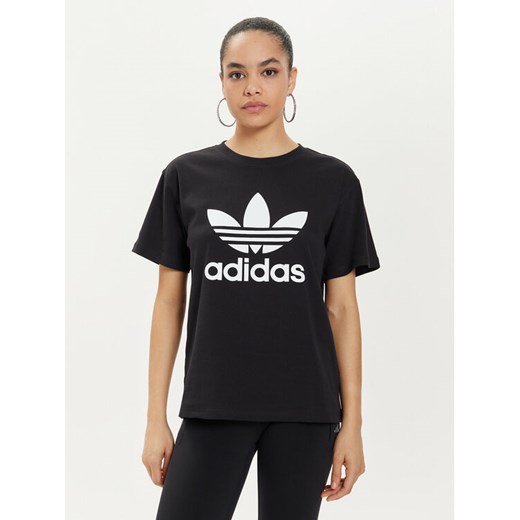 adidas T-Shirt Trefoil IR9533 Czarny Regular Fit ze sklepu MODIVO w kategorii Bluzki damskie - zdjęcie 182754184