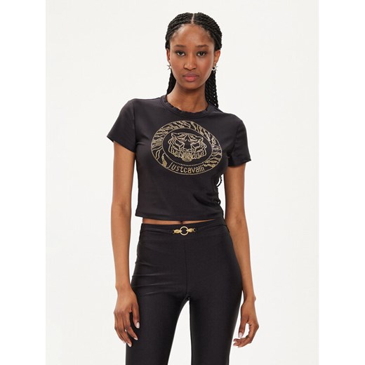 Just Cavalli T-Shirt 76PAH607 Czarny Regular Fit ze sklepu MODIVO w kategorii Bluzki damskie - zdjęcie 182754251