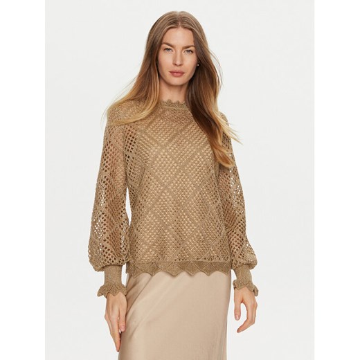 TWINSET Sweter 241TP3121 Brązowy Regular Fit ze sklepu MODIVO w kategorii Swetry damskie - zdjęcie 182754354