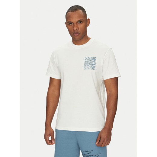 Lacoste T-Shirt TH0288 Écru Classic Fit ze sklepu MODIVO w kategorii T-shirty męskie - zdjęcie 182754410