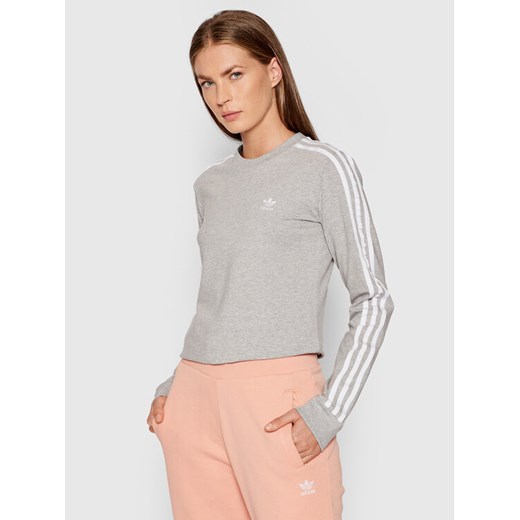 adidas Bluzka adicolor Classics H33570 Szary Standard Fit ze sklepu MODIVO w kategorii Bluzki damskie - zdjęcie 182754432