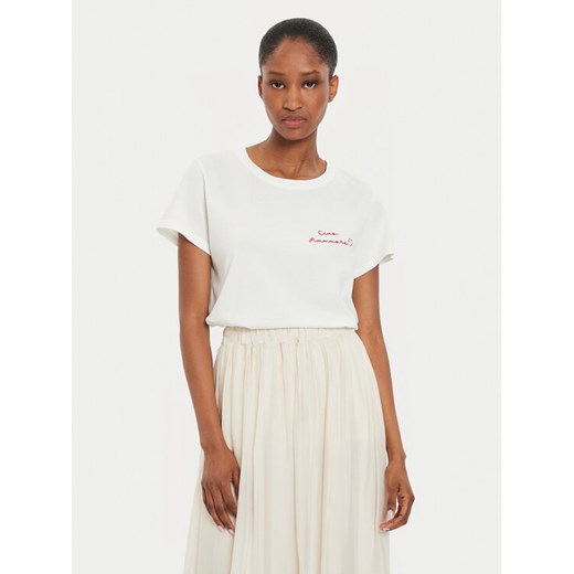 ViCOLO T-Shirt RB0673 Écru Regular Fit ze sklepu MODIVO w kategorii Bluzki damskie - zdjęcie 182754503