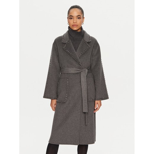 ViCOLO Płaszcz wełniany TS0032 Szary Regular Fit ze sklepu MODIVO w kategorii Płaszcze damskie - zdjęcie 182754774