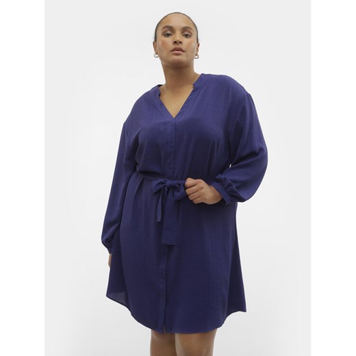 Vero Moda Curve Sukienka koszulowa 10299117 Granatowy Regular Fit ze sklepu MODIVO w kategorii Sukienki - zdjęcie 182754784