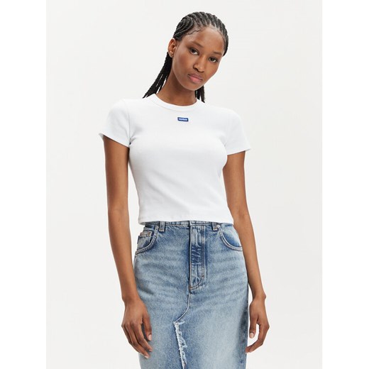 Hugo T-Shirt Baby 50510749 Biały Slim Fit ze sklepu MODIVO w kategorii Bluzki damskie - zdjęcie 182754852