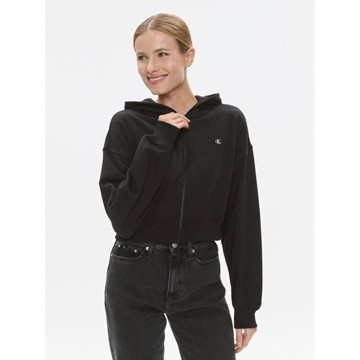 Calvin Klein Jeans Bluza J20J222885 Czarny Relaxed Fit ze sklepu MODIVO w kategorii Bluzy damskie - zdjęcie 182754941