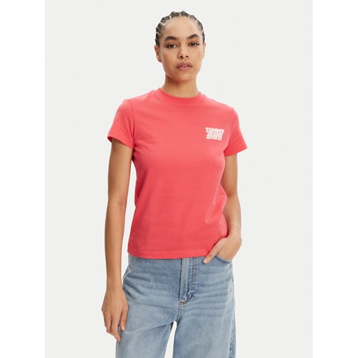 Tommy Jeans T-Shirt Bubble DW0DW21338 Różowy Regular Fit ze sklepu MODIVO w kategorii Bluzki damskie - zdjęcie 182755081